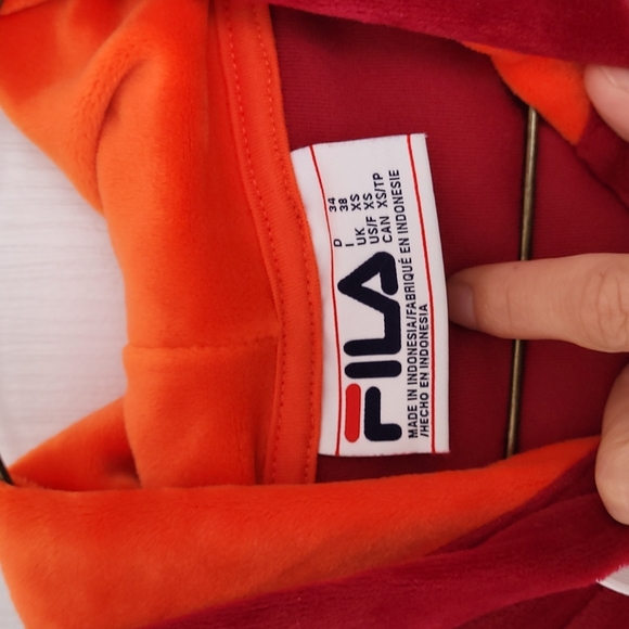 FILA orange and fuschia crop hoodie XS - Picture 2 of 3